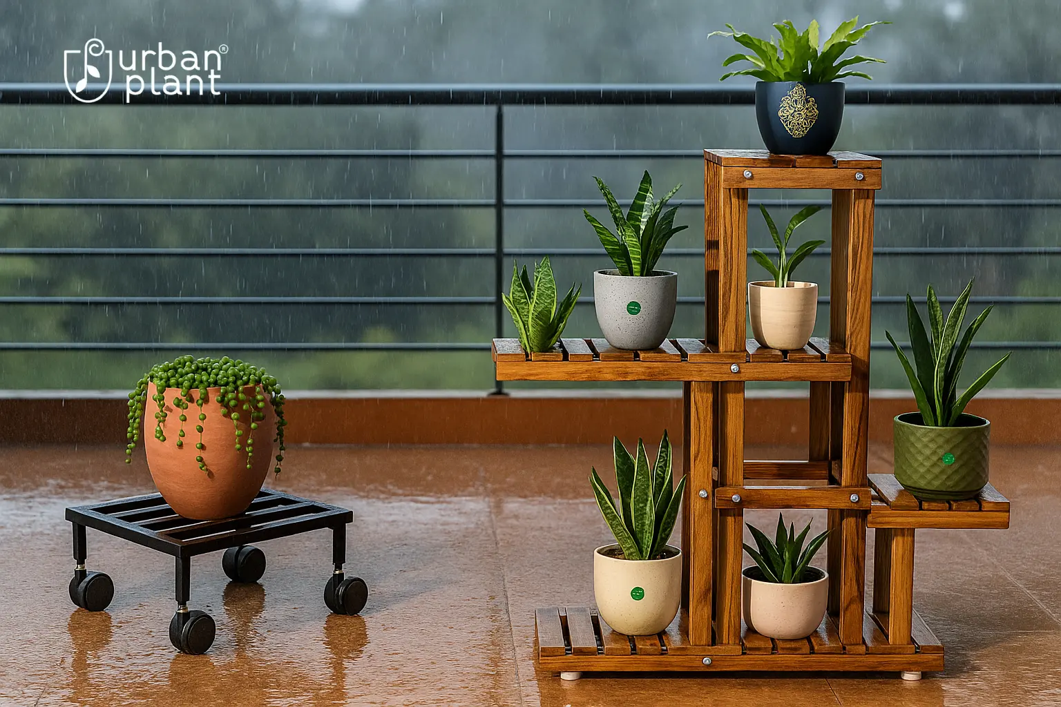 Why plant stands matter in India’s harsh climate – durable wooden and iron balcony plant stands by Urban Plant
